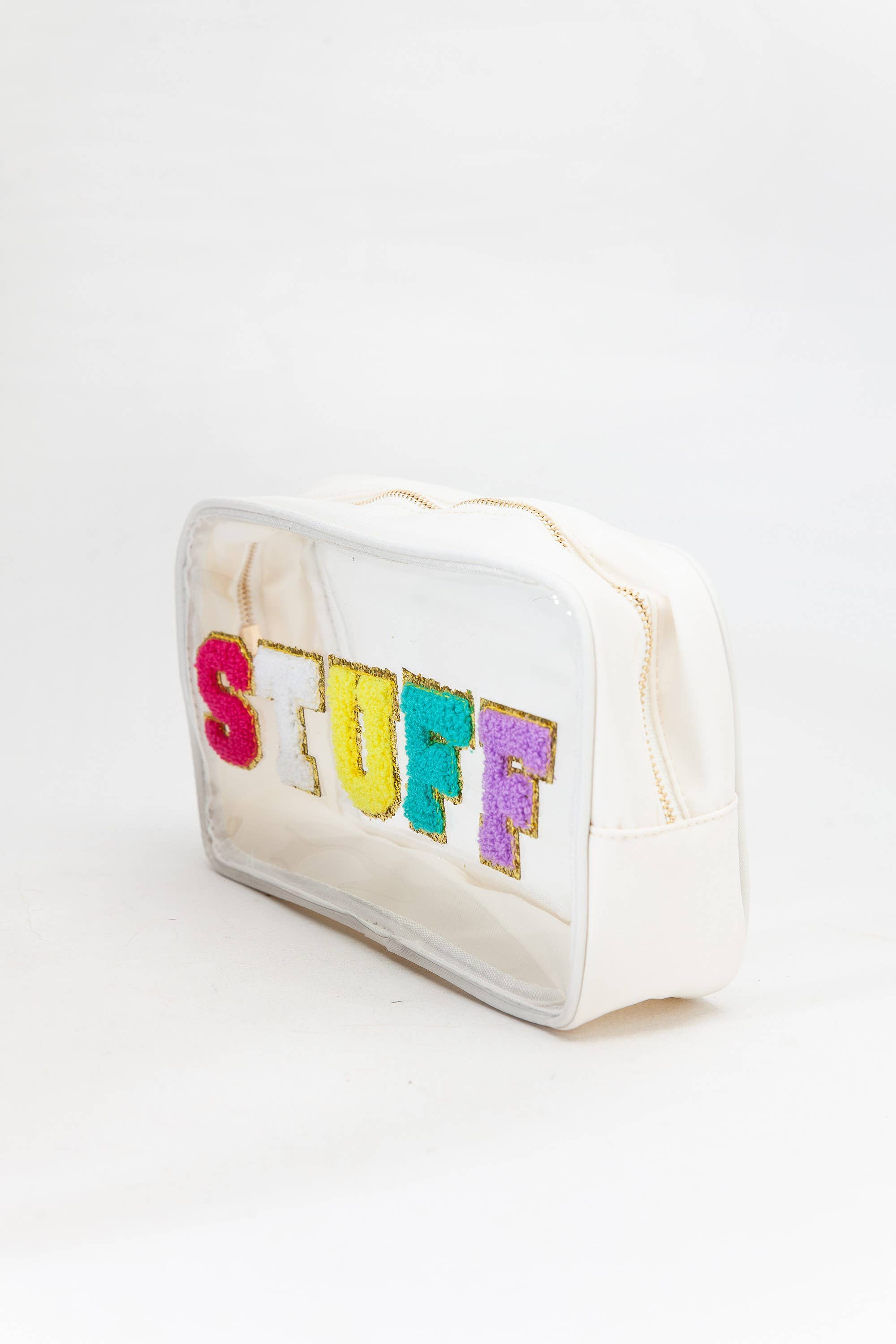 LARGE CLEAR STUFF TRAVEL COSMETIC MAKEUP POUCH